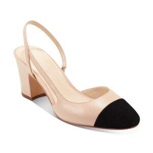 Marc Fisher Laynie Slingback Pumps Tan/Black Size 8.5
